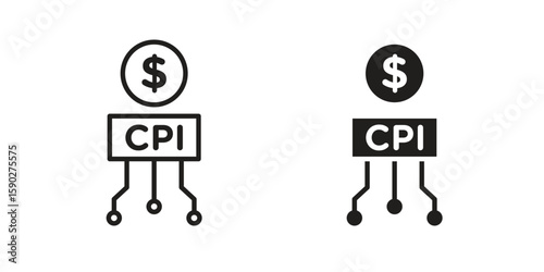 Consumer prices index icon vector design. set web icons