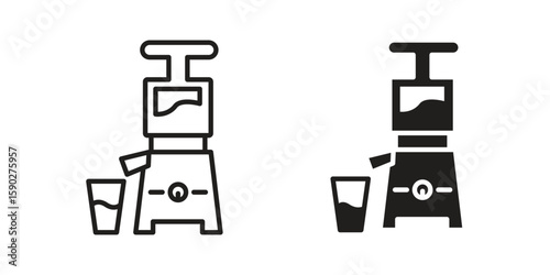 Cold pressed juicer icon vector design. set web icons