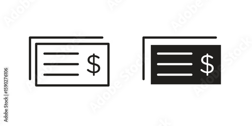 Cheque icon vector design. set web icons