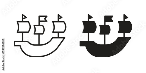 Caravel icon vector design. set web icons