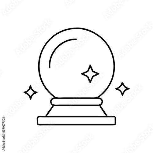 Crystal ball on a stand with sparkling effects