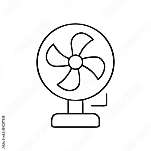 Simple fan icon in black outline design for cooling purposes