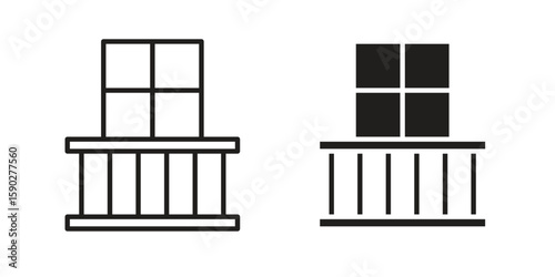 Balcony icon vector design. set web icons