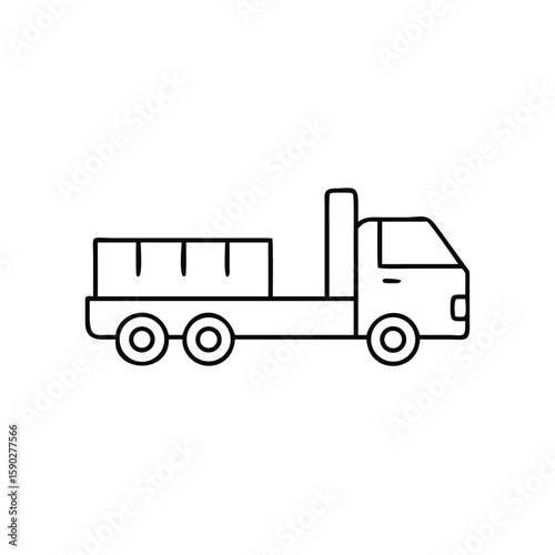Flatbed truck carrying large cargo in a simple design