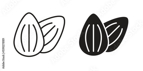 Almond icon vector design. set web icons