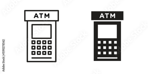 ATM machine icon vector design. set web icons