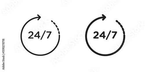 24 7 icon vector design. set web icons