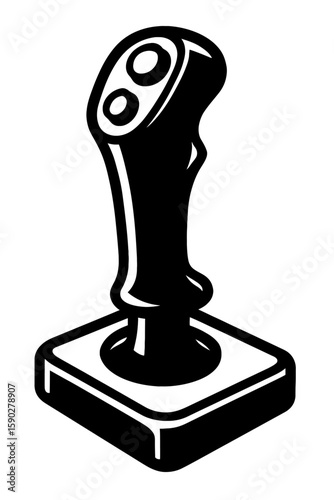 Modern Flight Stick Joystick Gaming Controller Icon Vector