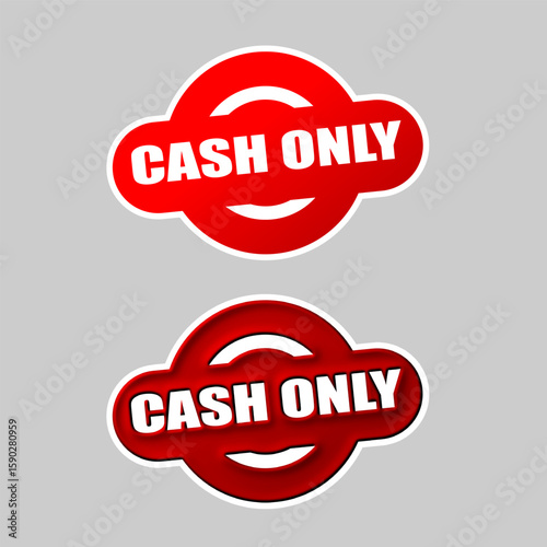 cute cash only stamp sign
