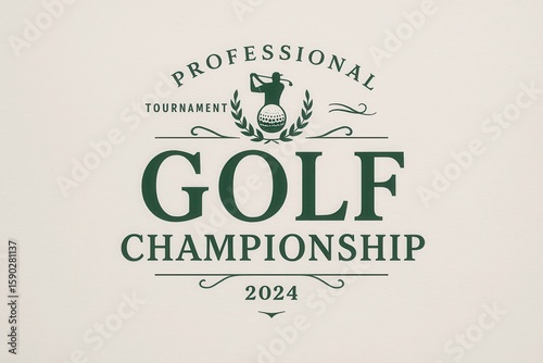 MASTERS championship golf tournament logo with prestigious sporting elegance