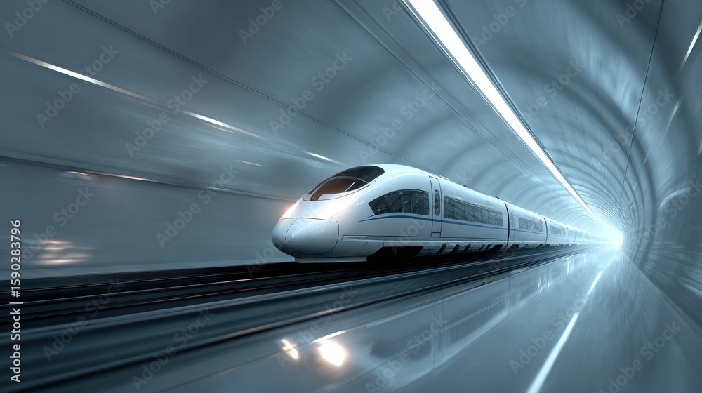 Fototapeta premium High-speed train in a tunnel (1)
