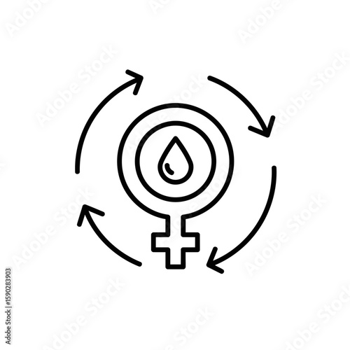 A minimalist vector icon for the menstrual cycle and women's health