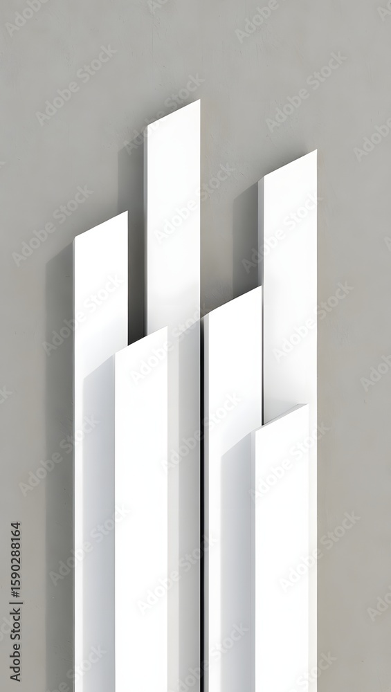 Fototapeta premium White abstract geometric shapes background for modern architecture and design ideas