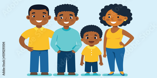 Vector art of happy family smiling together