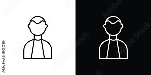 Cashier icon. Stroke pictogram. Vector illustration. Vector sign for mobile app and websites.