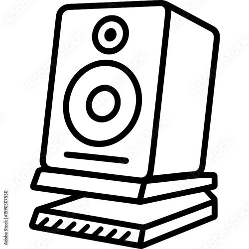 Studio monitor isolation pads outline icon vector
