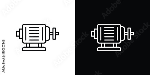 Car alternator icon. Stroke pictogram. Vector illustration. Vector sign for mobile app and websites.