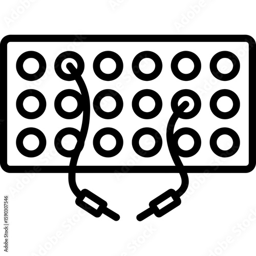 Audio patch bay outline icon vector