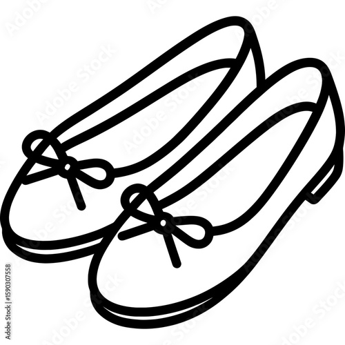 Ballet flats outline icon vector