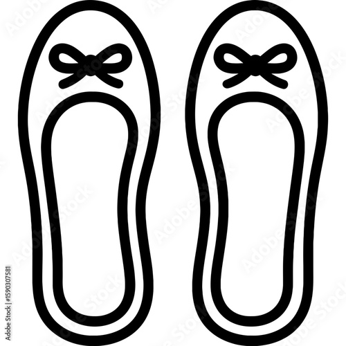 Ballet flats outline icon vector