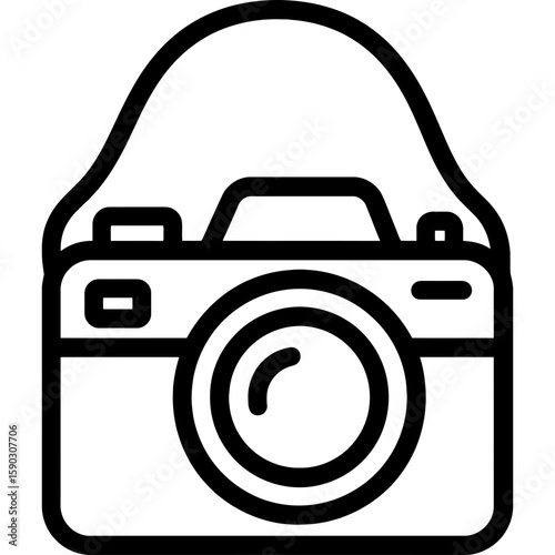 Camera tourist equipment outline icon vector