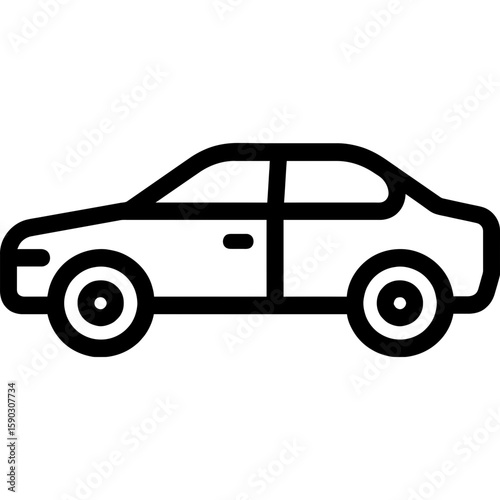 Car sedan outline icon vector