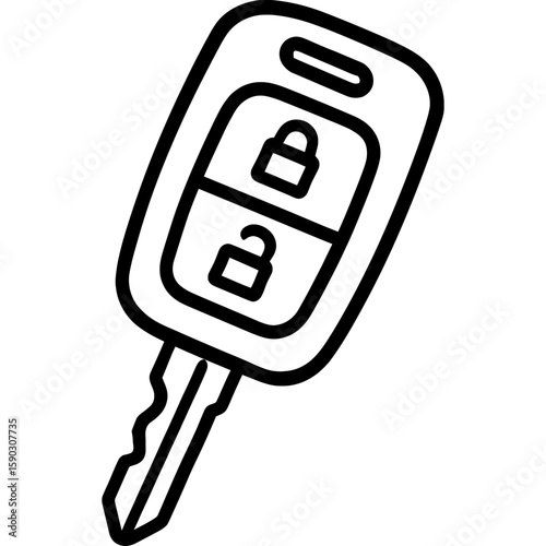 Car key fob outline icon vector