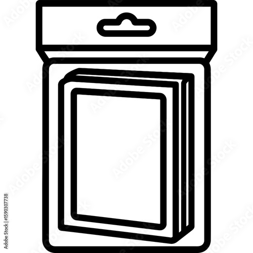 Card sleeve pack outline icon vector