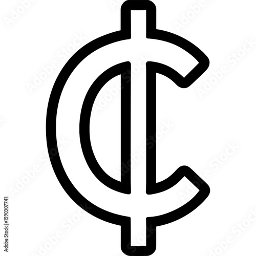 Cent sign outline icon vector