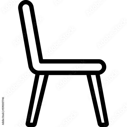 Chair side view outline icon vector