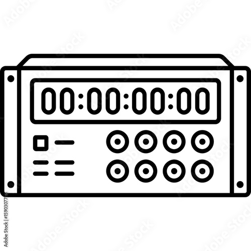 Studio master clock outline icon vector