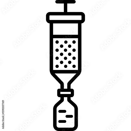 Chromatography column outline icon vector