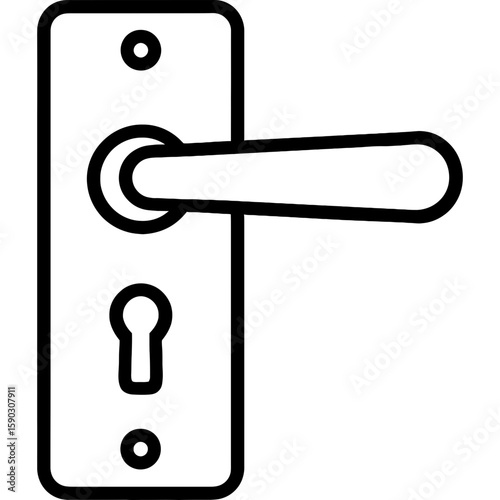Door handle outline icon vector
