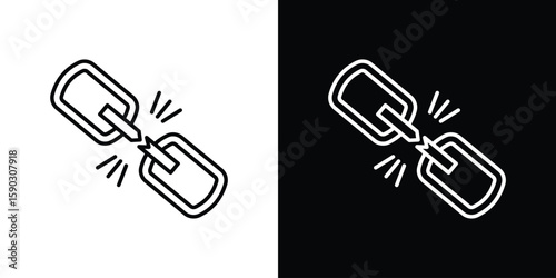 Broken link icon. Stroke pictogram. Vector illustration. Vector sign for mobile app and websites.
