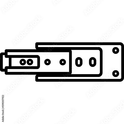 Drawer slide outline icon vector