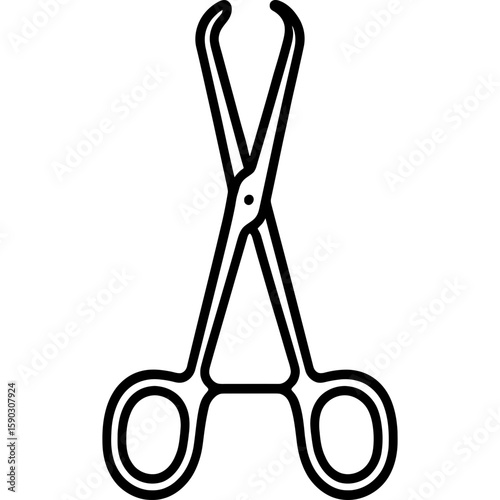 Ear cleaning forceps outline icon vector