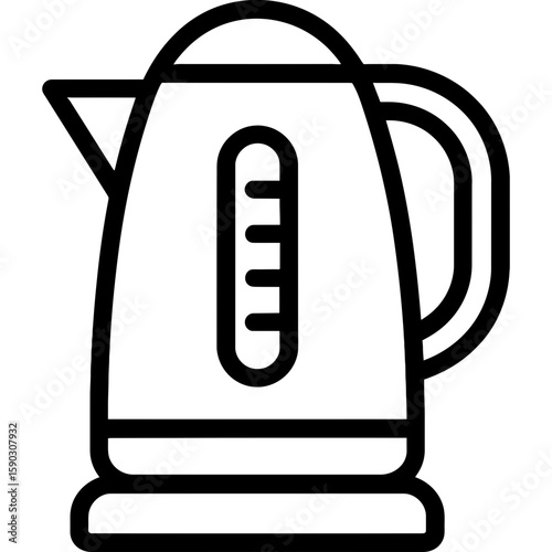 Electric kettle outline icon vector