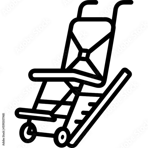 Emergency evacuation chair outline icon vector