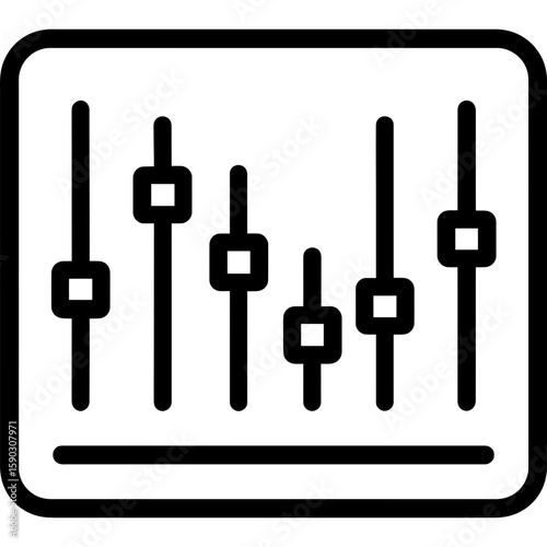 Equalizer graphic display outline icon vector