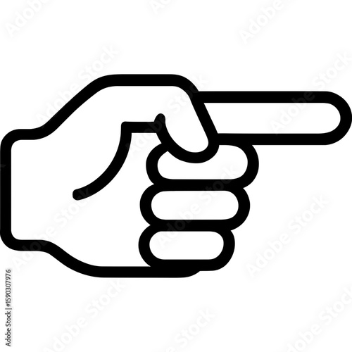 Pointing finger outline icon vector