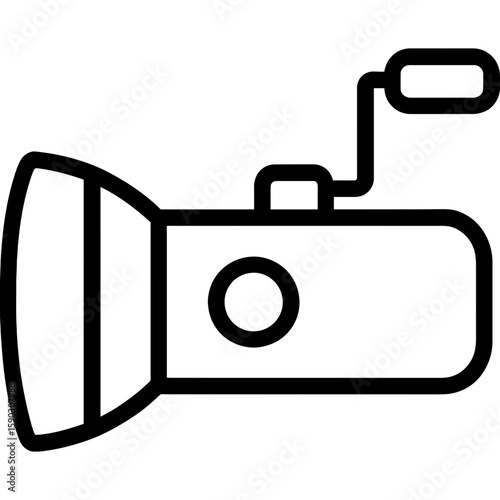 Wind-up flashlight outline icon vector