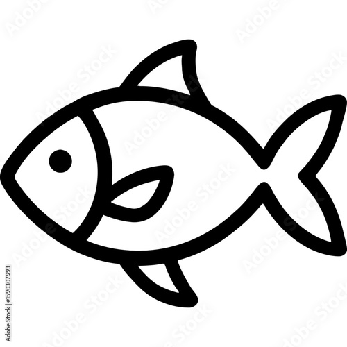 Fish swimming outline icon vector