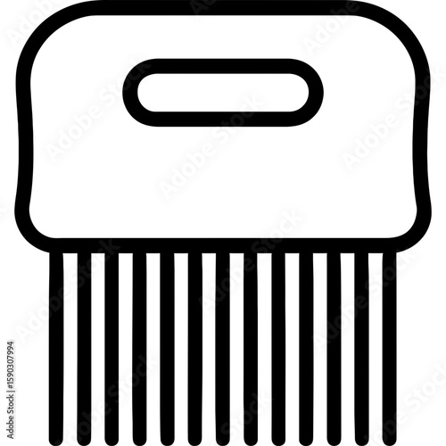 Flea comb outline icon vector
