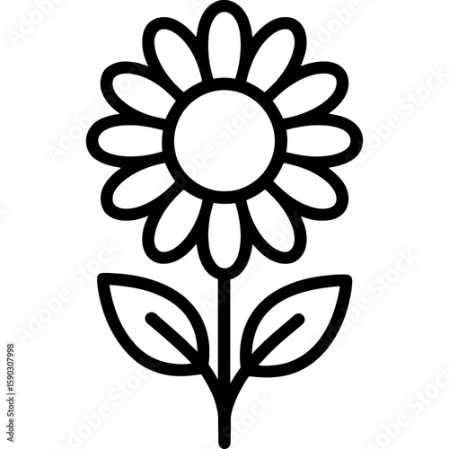 Flower outline icon vector