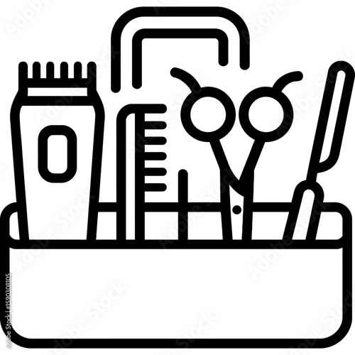 Grooming tool organizer outline icon vector