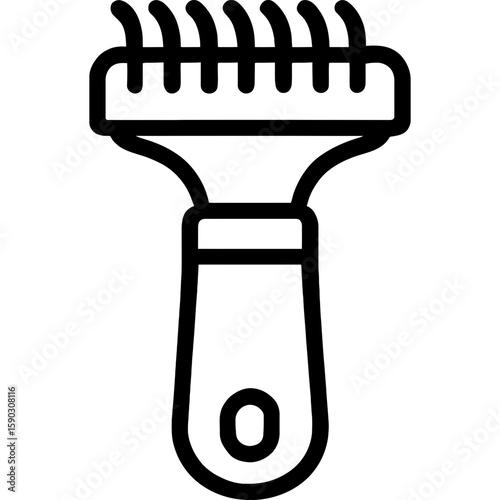 Dematting comb outline icon vector