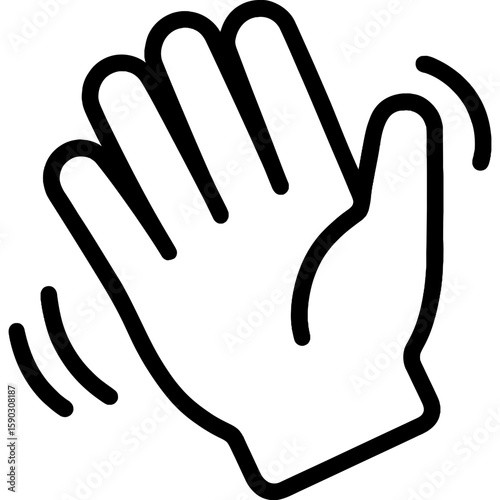 Waving hand outline icon vector
