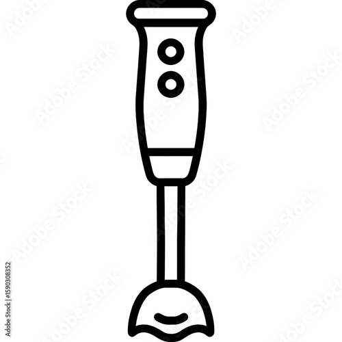 Immersion blender outline icon vector