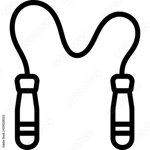 Jump rope outline icon vector