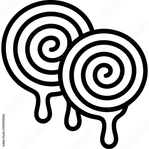Jalebi swirl outline icon vector